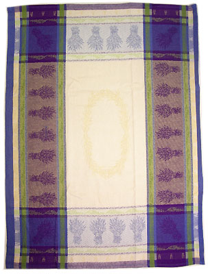 Set of 3 French Jacquard dish cloths (lavender. lavender x blue)
